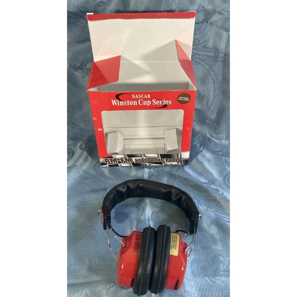 NASCAR Winston Cup Series Vintage AM FM Headphone Radio with Box • Tested